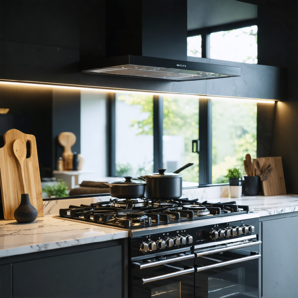 Silver Mirror splashback fitted